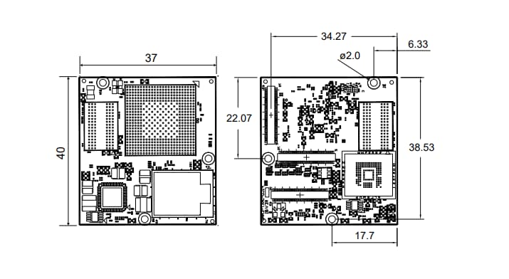 Mechanical Drawing - TechNexion PICO-IMX7 System-on-Module Mechanical Drawing - TechNexion PICO-IMX7 System-on-Module